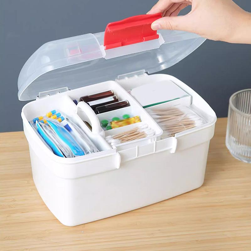 Portable Medicine Storage Box Large Capacity Medicine Kit Family Hand First Aid Chest Simple Travel Emergency Box