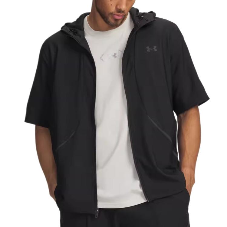 

Under Armour Solid Color Zip Round Neck Jacket Men jackets 6014623-001 M