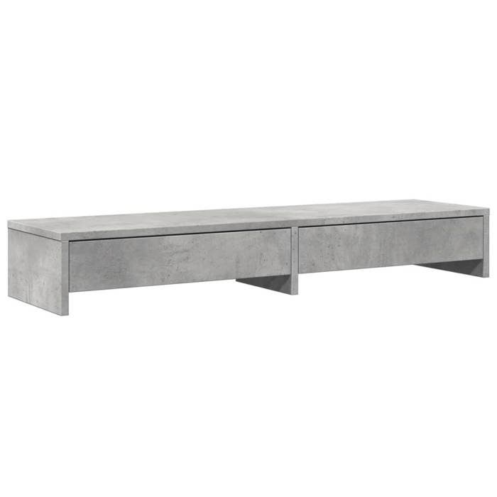 VidaXL Monitor Stand with Drawers Concrete Grey Engineered Wood, Screen Riser, Monitor Shelf, Monitor Base 854673