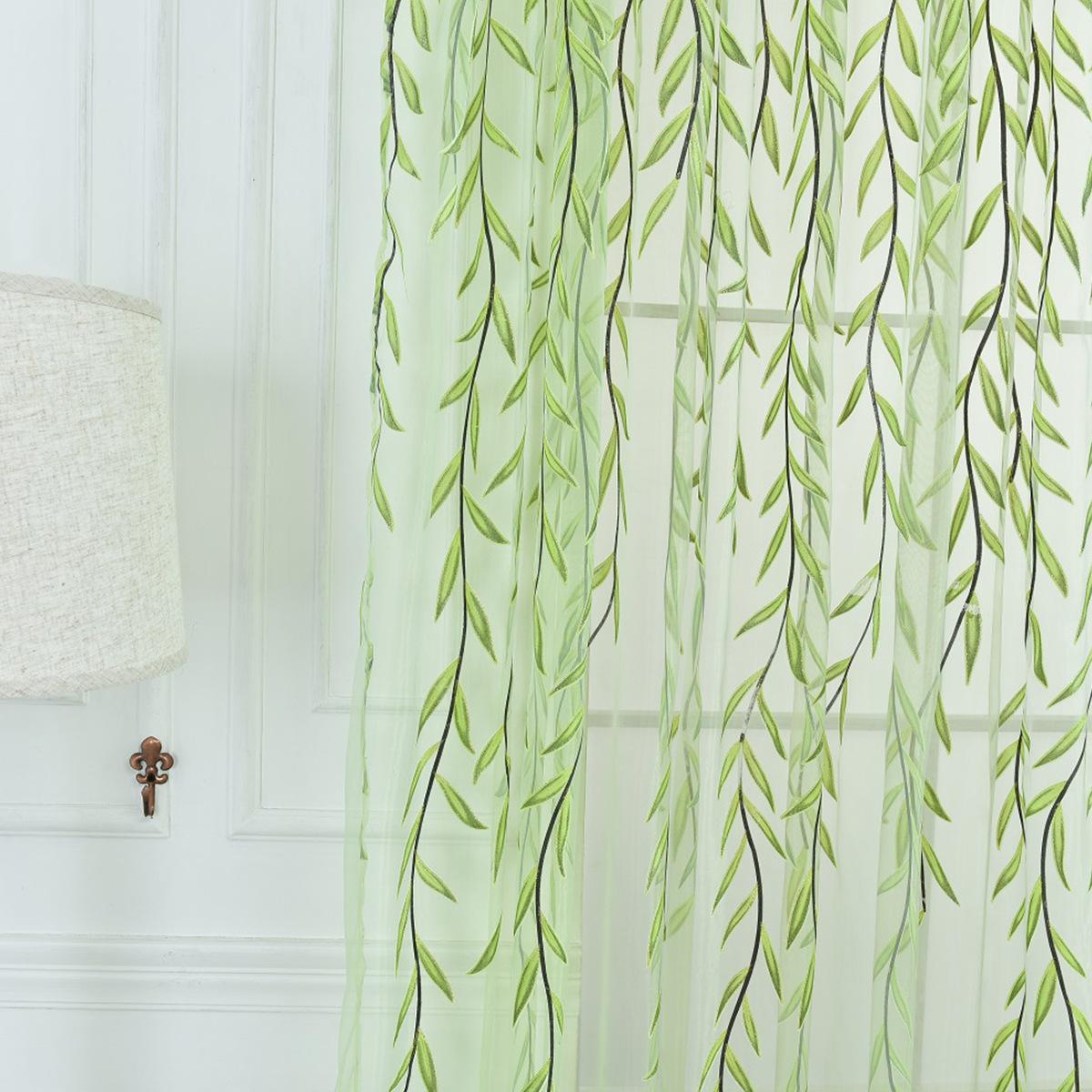 

1pc Curtains Cute Gauze Curtains Cozy Panel Drapes for Living Room Porch Nursery Window Decor 2mX1m светло-зеленый