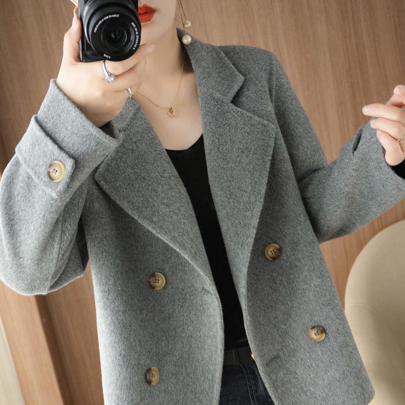 

Маленькое короткое шерстяное пальто для женщин среднего возраста - Новый китайский стиль, Свободный крой S (80-110 lbs)