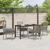 VidaXL Ensemble de repas de jardin 5 pièces avec coussins Gris Poly Rattan 3379879