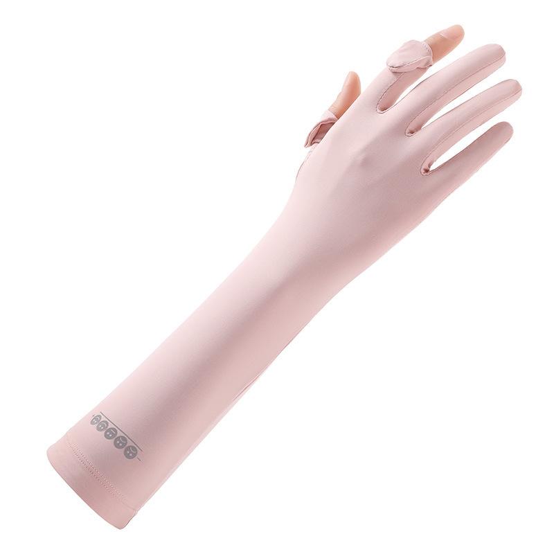 Summer Ice Silk Gloves for Women's Non Slip New Sunshade Light and Breathable Cycling Driving Touch Screen Thin Long Gloves