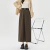 Woolen Skirt for Women Autumn Winter High-waist Slim Fit Straight Hip-hugging Long Skirt Vintage Clothing Y2k Japanese Style