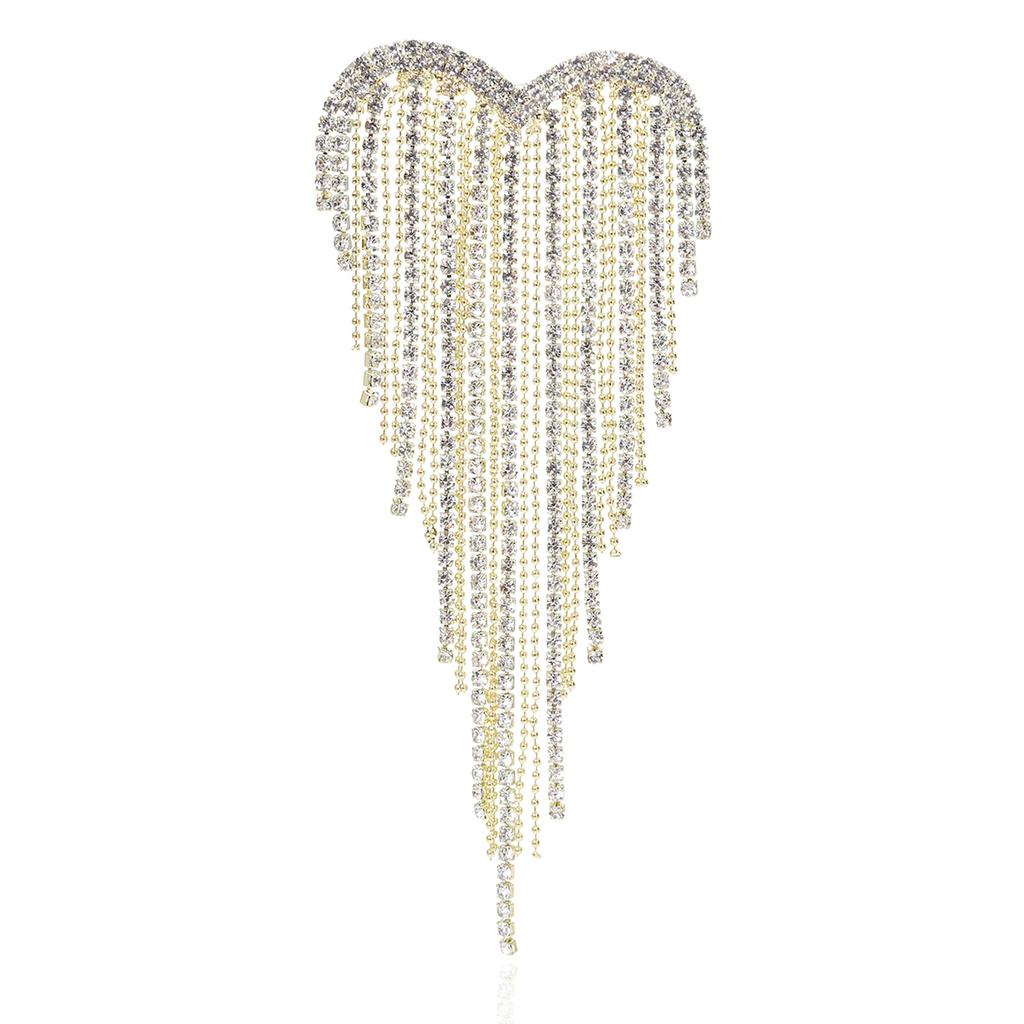 Spille alla moda con nappe lucide a forma di cuore per donna, spille da festa casual da revers, accessorio regalo, multicolore disponibile