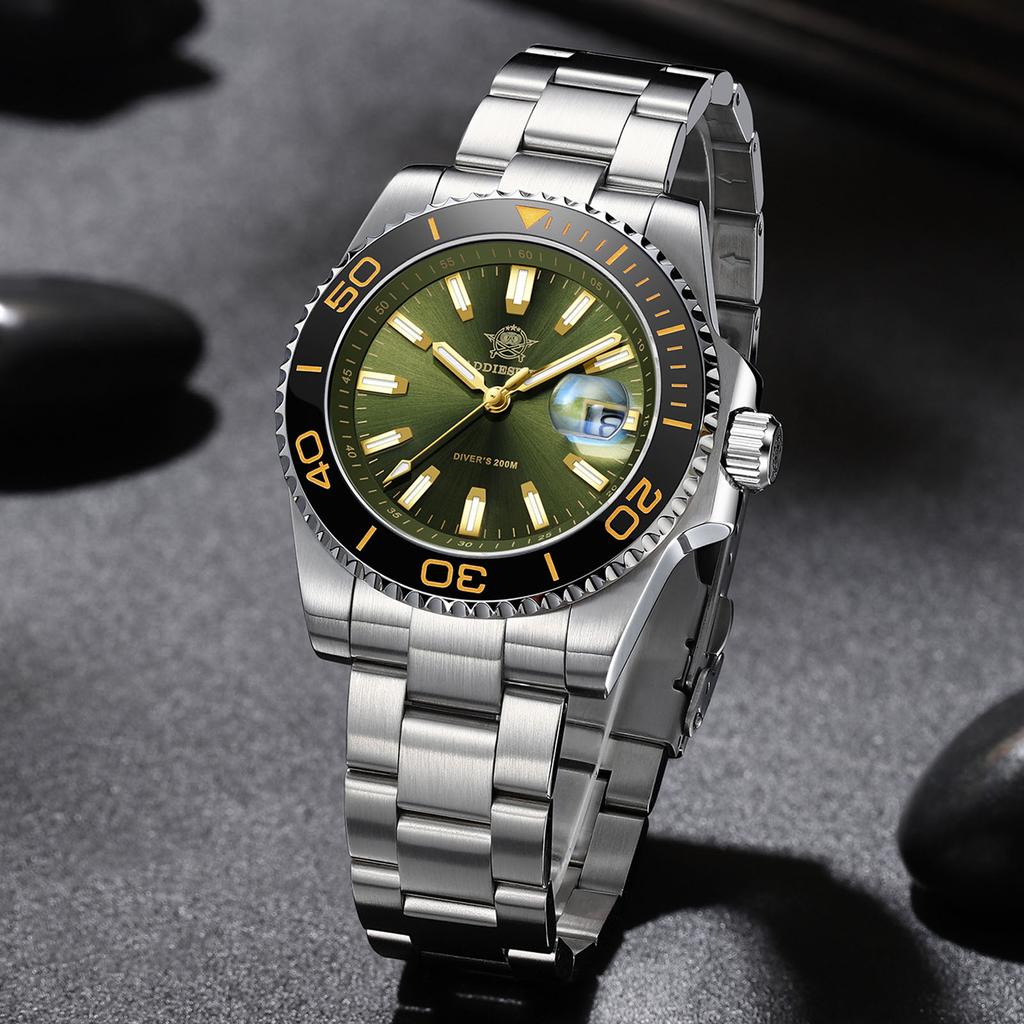 ADDIESDIVE Luxury Watch for Men Waterproof Watches Stainless Steel Super Luminous 200m Dive Man Quartz Wristwatches Reloj Hombre