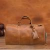 Extra Large Men's Genuine Leather Travel Bag with Shoe Compartment - Handheld, Crossbody, Single Shoulder