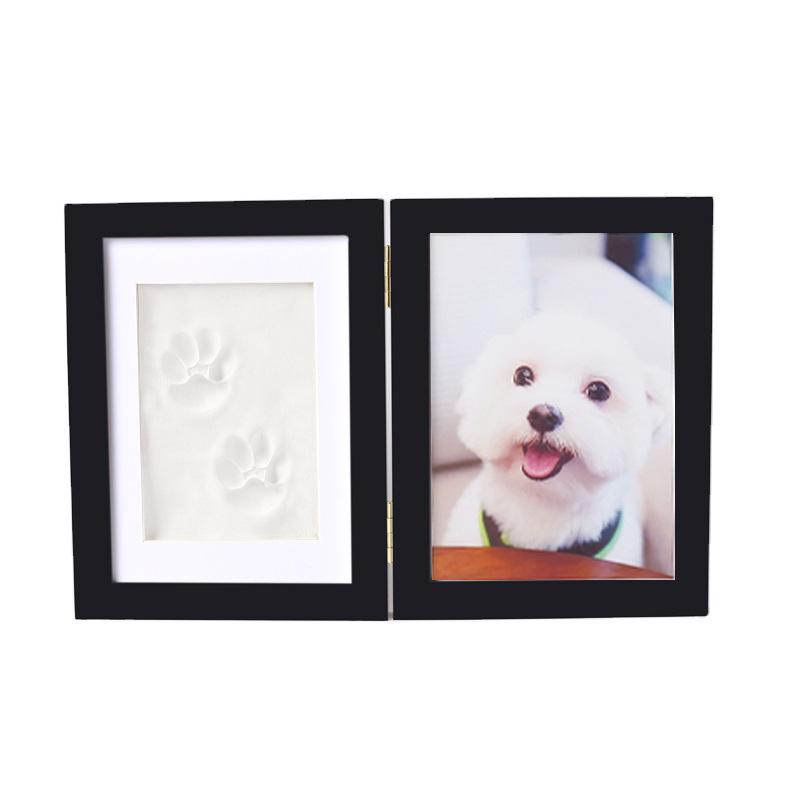 Pet Paw & Baby Handprint Keepsake Frame: Dog Paw & Baby Footprint Souvenir