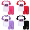 Kpop Demon Hunters Kids Summer Cotton Short Sleeve Shorts Set For Children