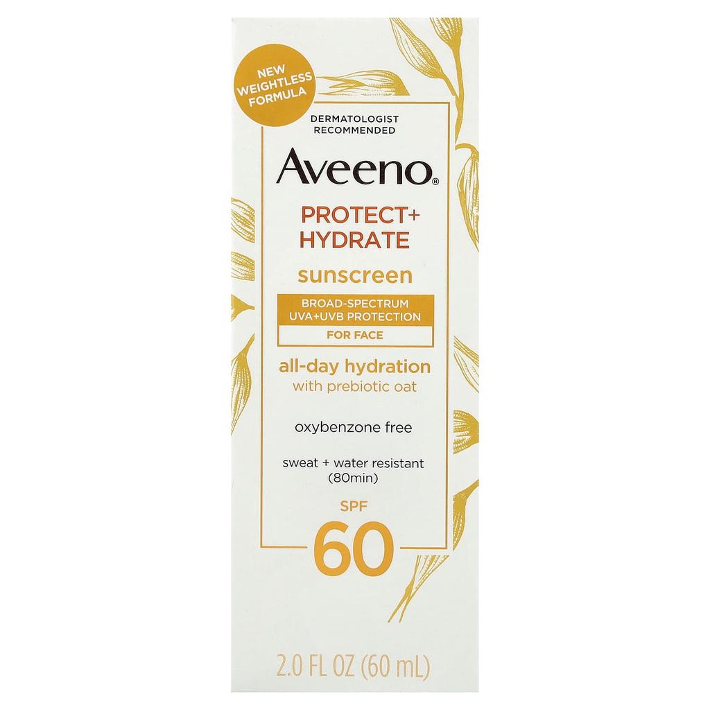 Aveeno Protect + Moisturize, Sunscreen, Face, SPF 60, 60ml (2 Fl Oz)