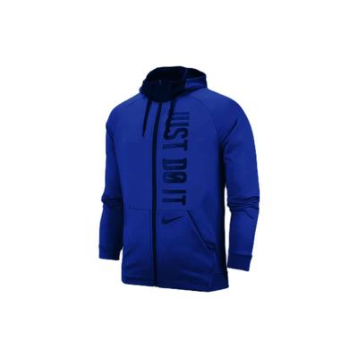 Therma Jdi Letter Print Kapuzen Langarm Casual Sport Trainingsjacke Herrenjacken Blau 904922-455
