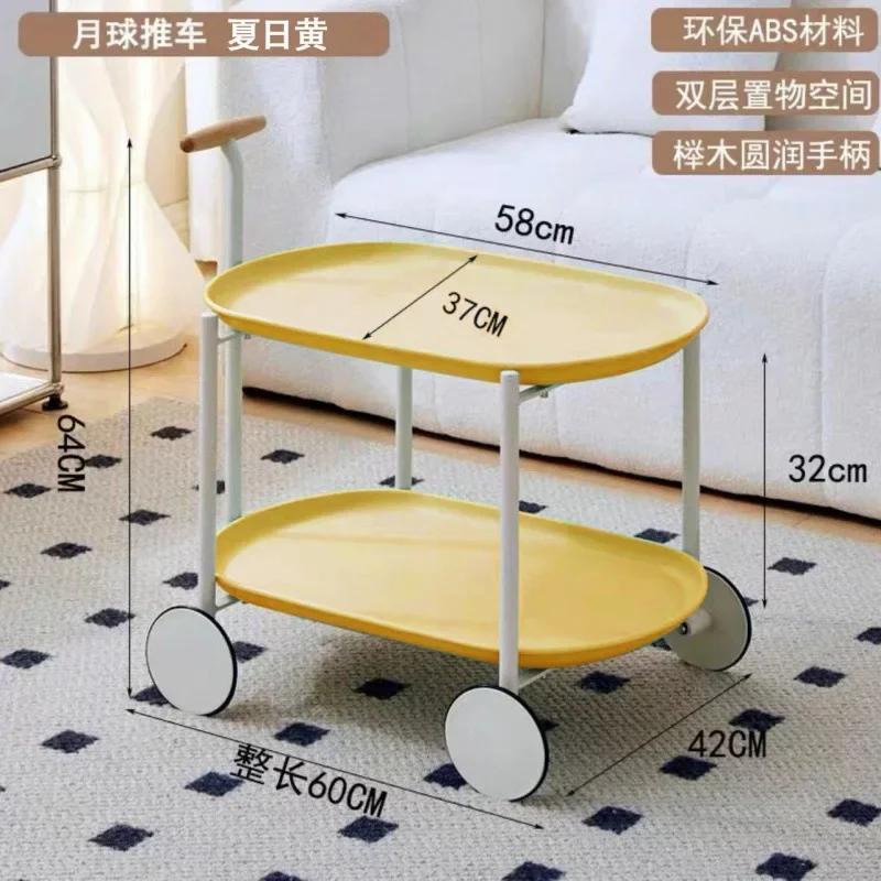 Nordic Coffee Tables Home Furniture Mobile Living Room Tv Stands Sofa Side Table Storage Carts Creative 2 Deck Tea Tables Mesas