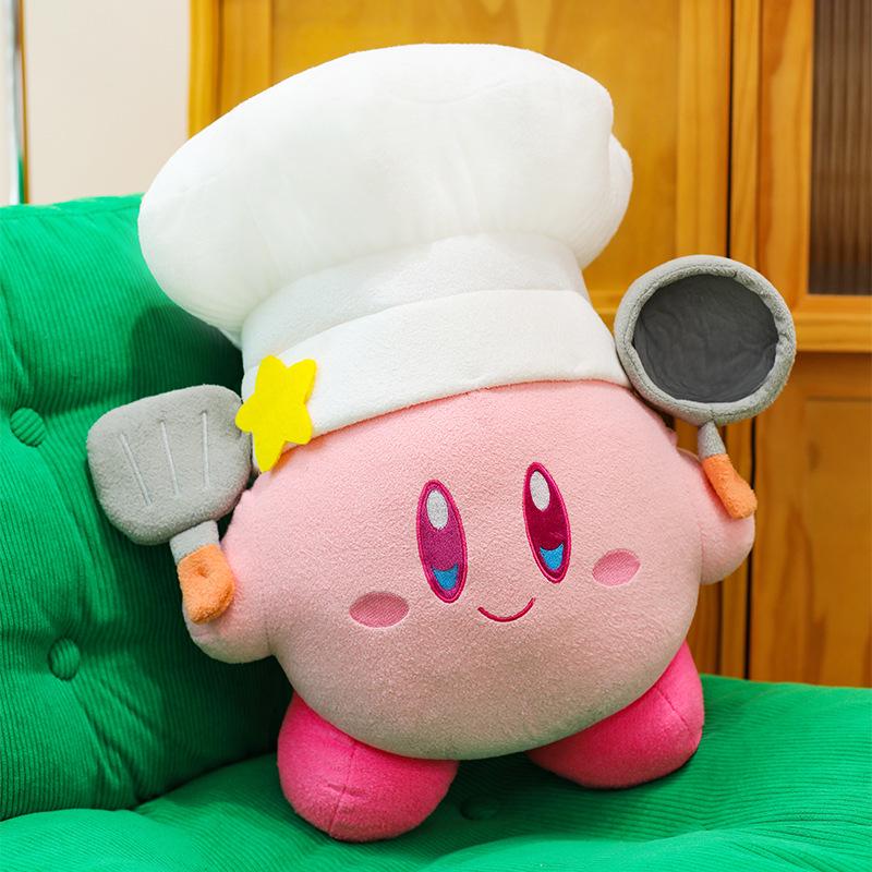 Adorable Kirby Chef Star Plush Toy - Perfect Sleeping Hug Pillow for Kids' Birthdays