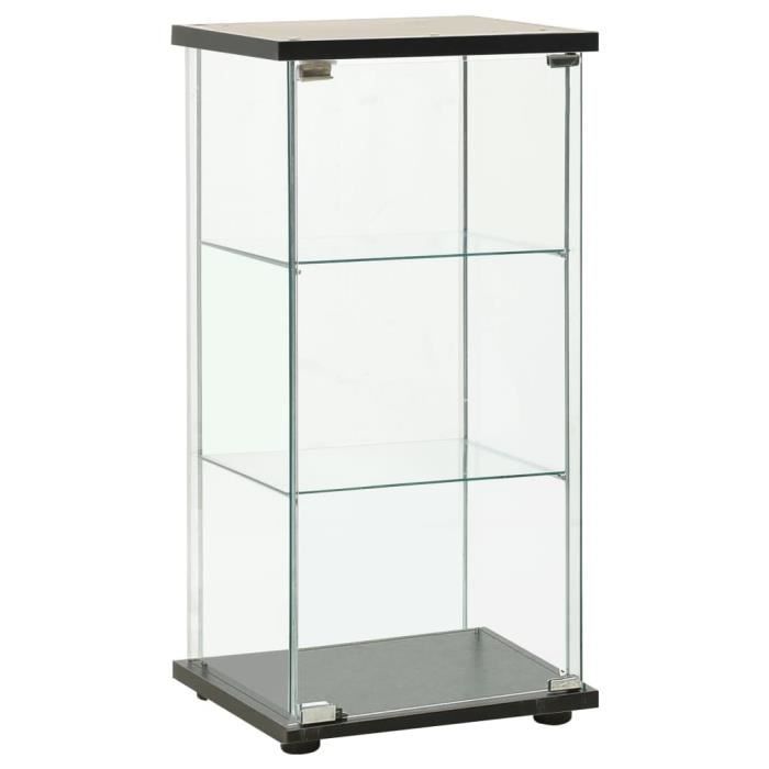 VidaXL Storage Cabinet Tempered Glass Black