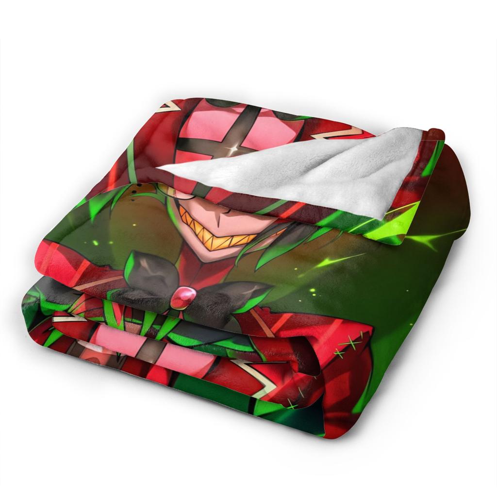 Warm Soft BlanketKids Adult Airplane Travel Vox Alastor Hazbin Hotels Throw Blanket Flannel Bedspread For Couch Sofa Bed Cover