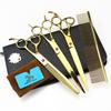 Napson Golden 8.0" Pet Grooming Scissors Set: 3-Piece Straight Shears & Comb