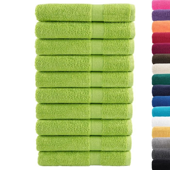 VidaXL Serviettes de Qualité Supérieure 10 pcs, Serviettes de Douche, Draps de Bain, Serviettes d'Invité de Toilette, Vert 137511