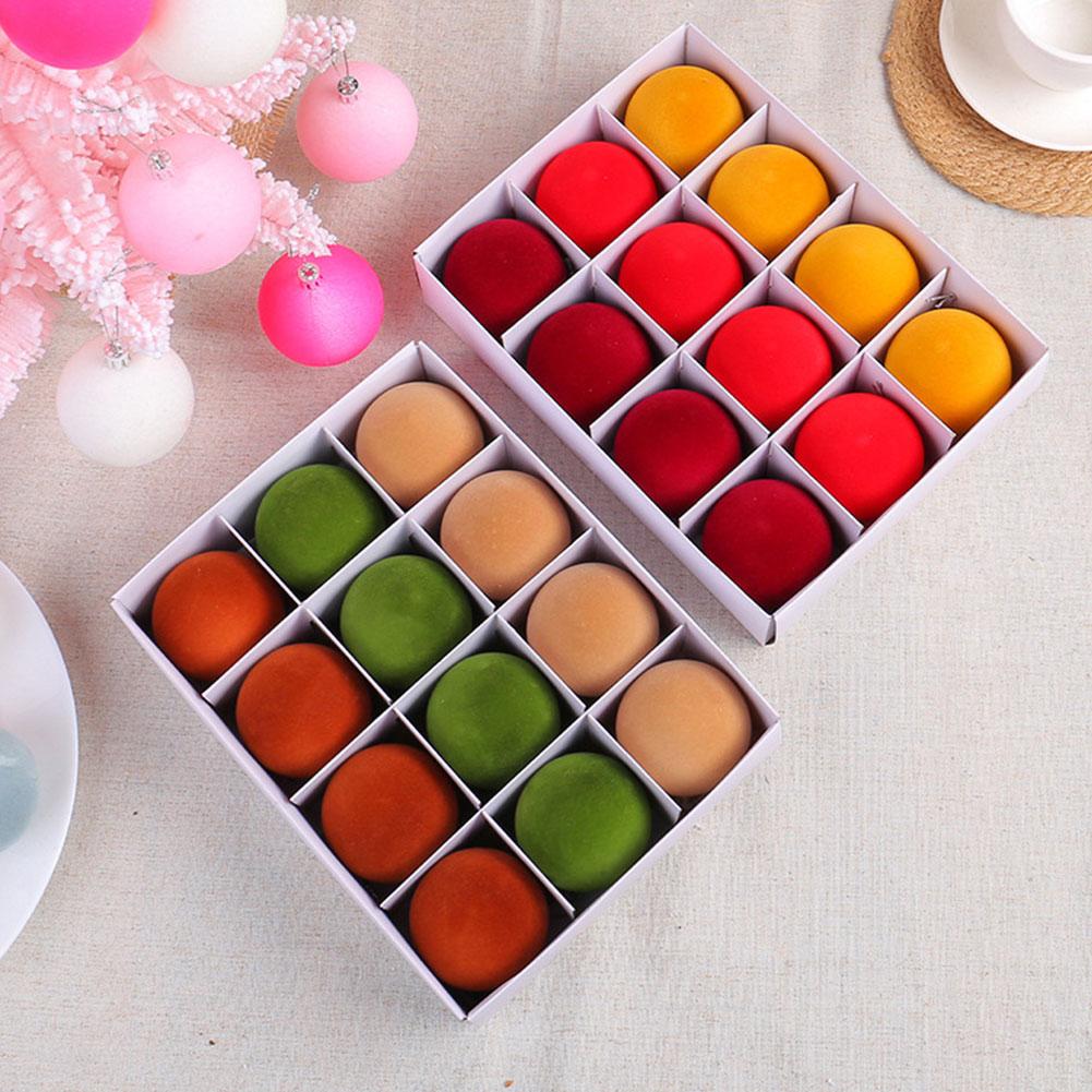 12Pcs 2.4 Inch Christmas Balls Decorative Balls Velvet Xmas Hanging Tree Pendants Christmas Tree Decoration Ornaments Xmas Decor