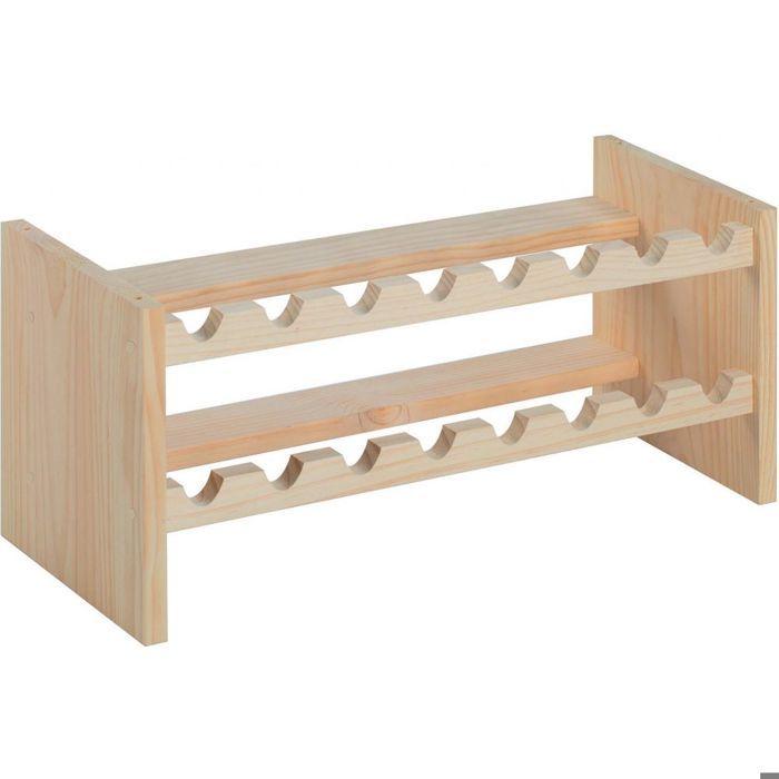 Casier À Bouteilles - Katea - Modèle KT1600.99 - Beige - Capacité 16 Bouteilles - En Pin Massif