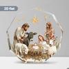2D Flat Nine-Sided Acrylic Nativity Scene Desktop Decoration, Jesus, Mary, Angel, Suitable for Wall Decoration, Porch, Room, Villa, Accents Home, Hall