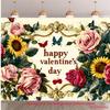 2D Cheerful Happy Birthday Backdrop with Flowers, Balloons and a Blue Sky