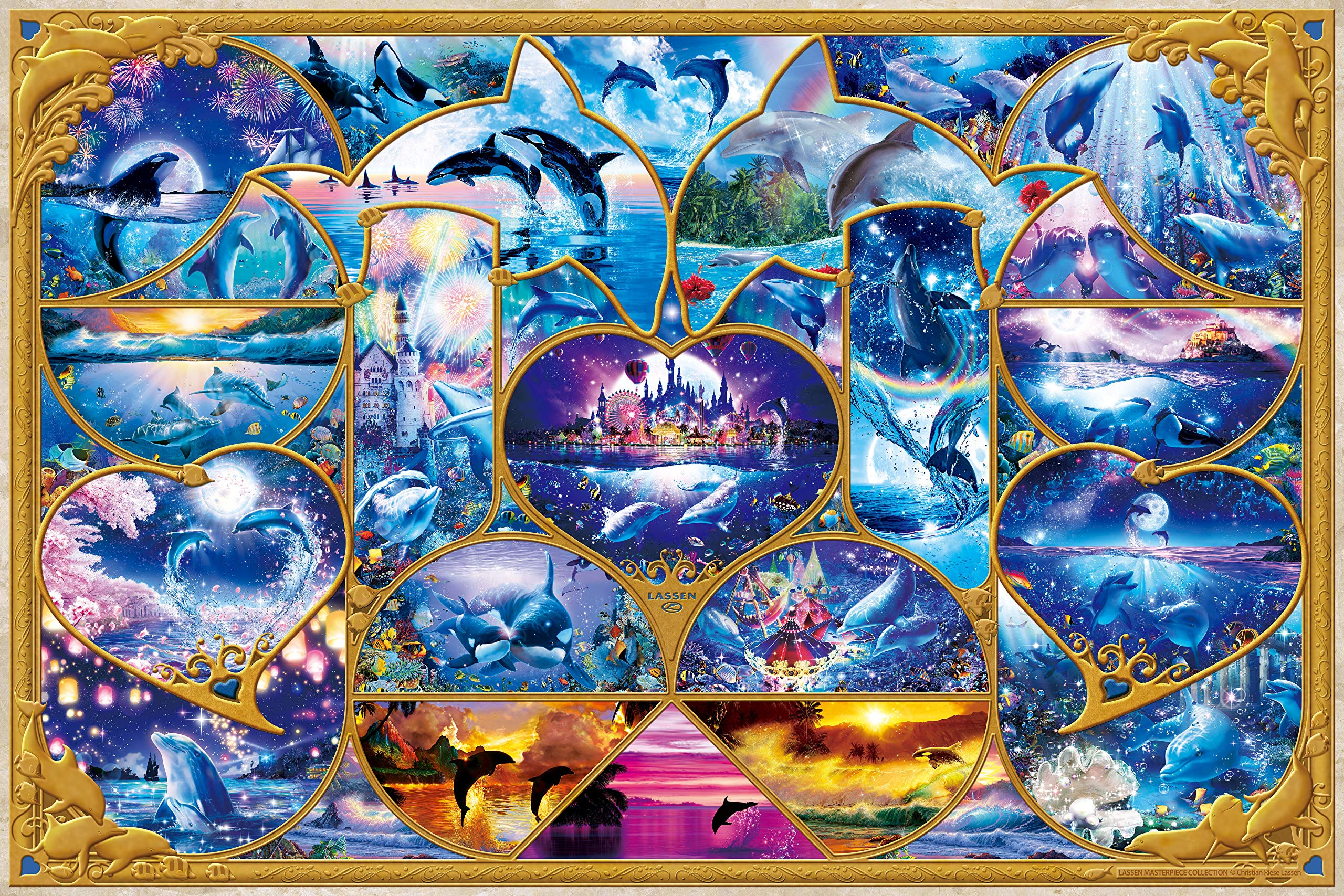 

2016 Piece Jigsaw Puzzle Lassen Masterpiece Collection Very Small Pieces [Glow-in-the-dark Puzzle] (50x75cm) синий