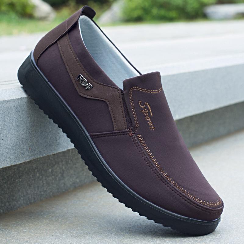 Men's Cloth Shoes Spring and Autumn Thick-soled Soft-soled Medium-sized Elderly Father Shoes Non-slip Large Size 6 Casual Men's Shoes