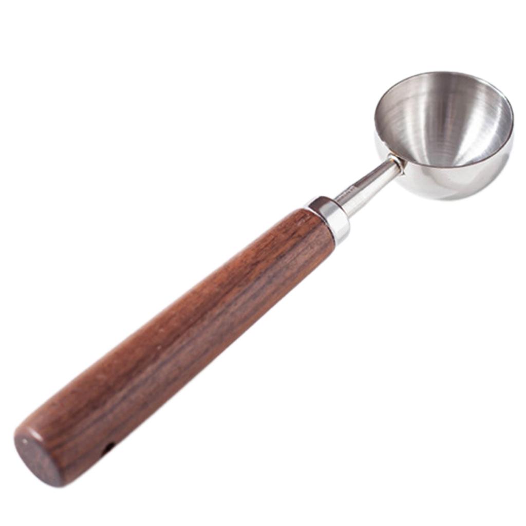Stainless Steel Coffee Spoon with Walnut Wood Handle Tablespoon Baking Measuring Spoon Coffee Bean and Powder Scoop