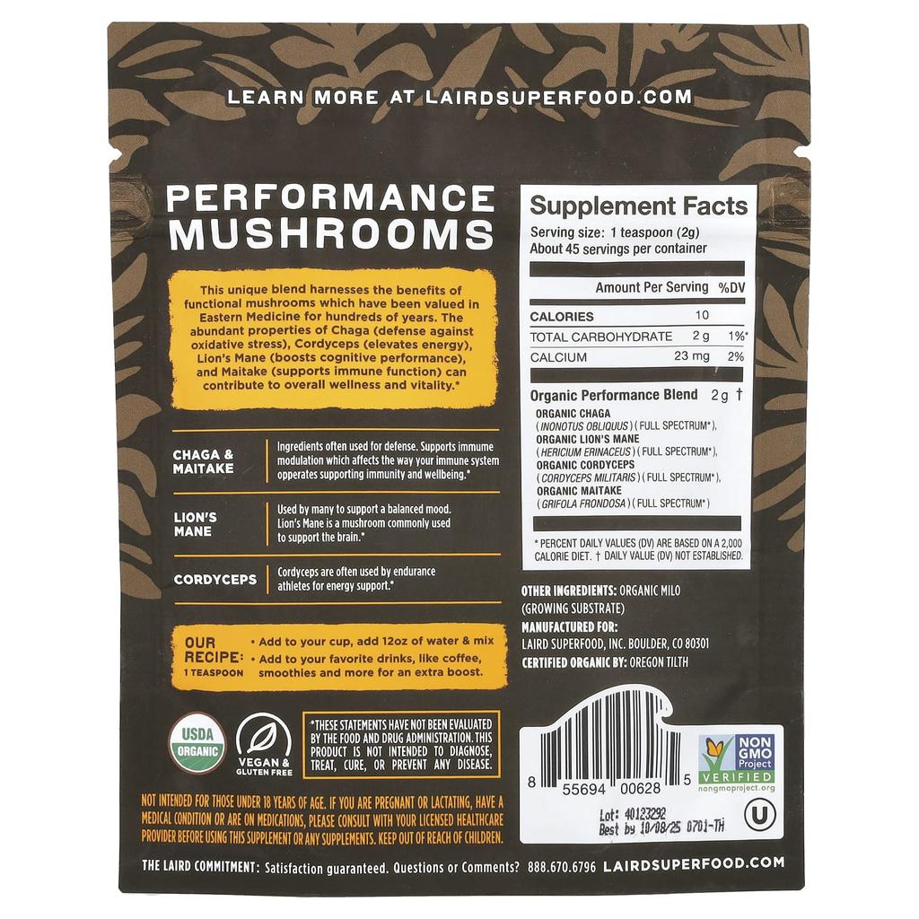 Performance Mushrooms, 90G(3.17Oz)