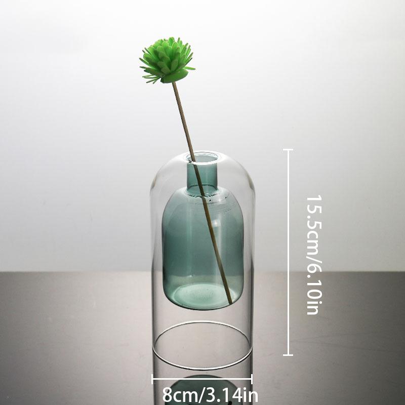Hydroponic Flower Pot Small Bottle Double Layer Glass Aromatherapy Bottle