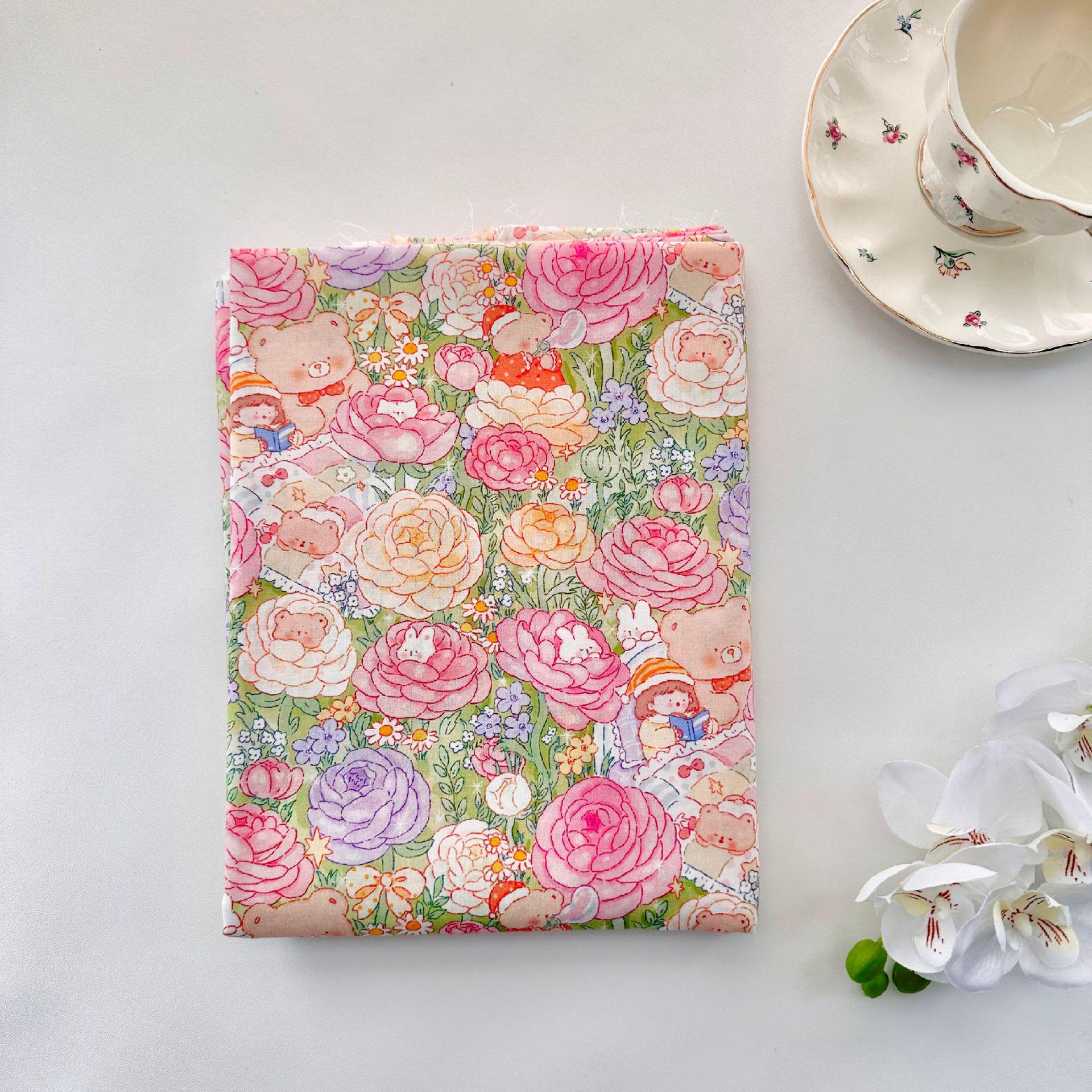 

100% хлопок, корейская ткань с цветочным принтом и цифровой печатью для детской и родительско-детской одежды, сумок и аксессуаров для самостоятельного изготовления 95 cm