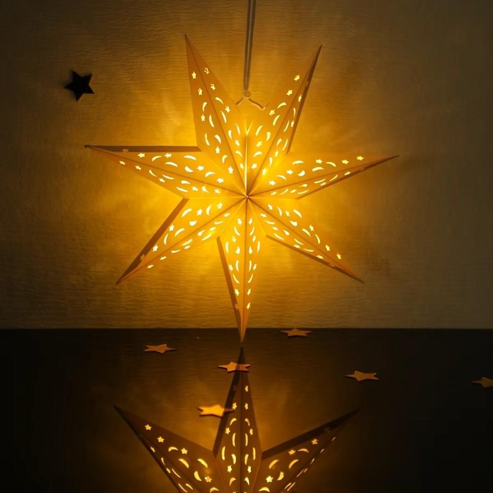 Gifts Hollow Out Star Hanging Pendants Paper Eid Mubarak Star Lampshade Lamp Cover Home Decorations