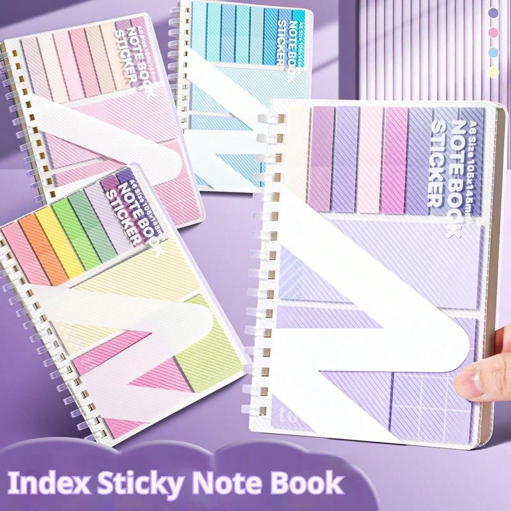 All-in-One Sticky Notes Organizer Soft Coil Refillable Binder Adhesive Index Tabs Ruled Filler Paper Ins Style Design Stationery