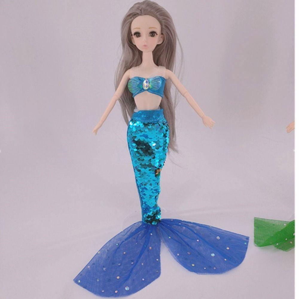 Crossdress Mermaid Doll Clothing Fairy Dress Set Doll Cosplay Clothes Mermaid Tail Wedding Dress
