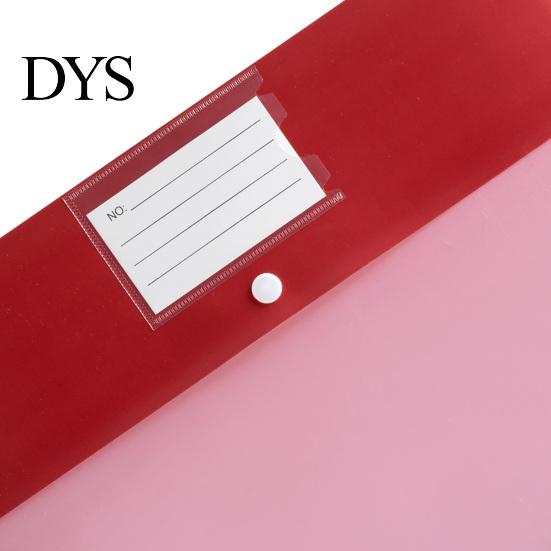 Matte PP File Folder Document Folders with Snap Button & Label Pocket, A4 Size Plastic Student Exam Organizer Envelopes, Waterproof Organizers