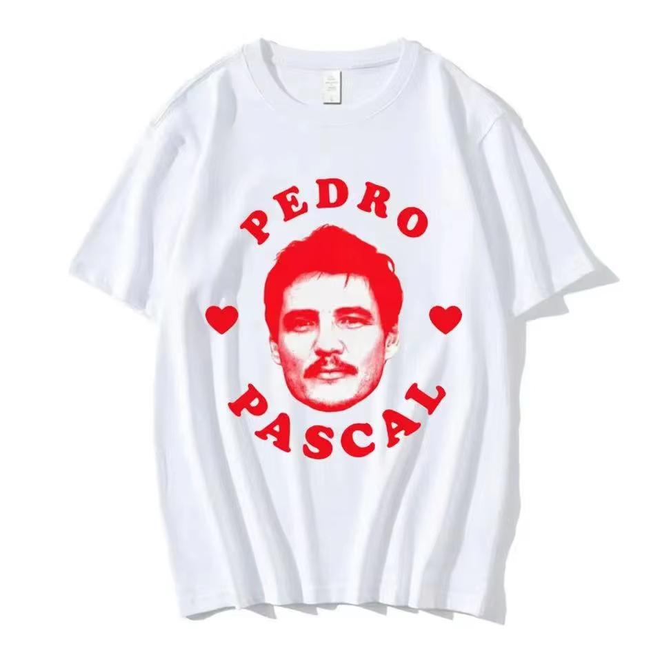 2026 Herren Damen Pedro Pascal T-Shirt Lustiger Schauspieler Vintage 90er Reine Baumwolle Oberteile Mode Kurzarm Rundhals T-Shirts Neue T-Shirts
