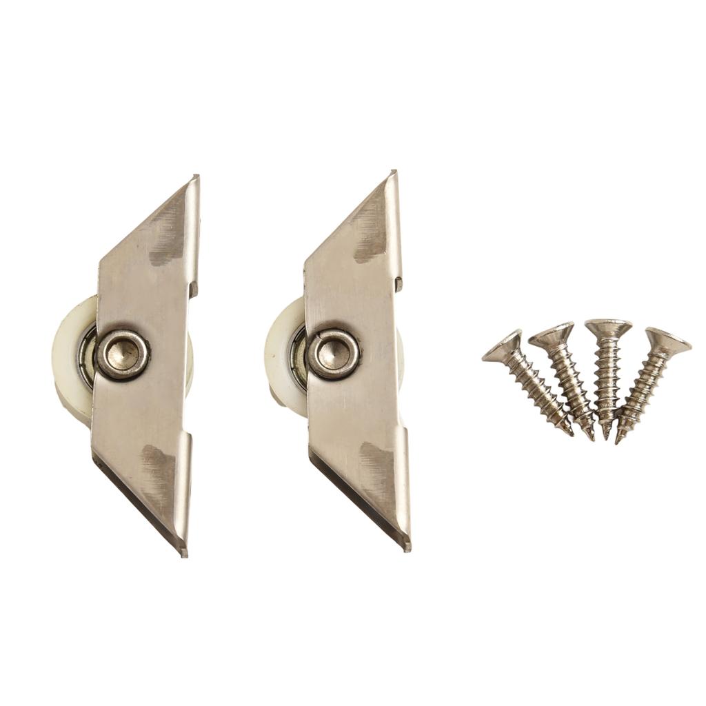 2PCS Sturdy Door Sliding Wheels Designed for Heavy Cabinet Doors with Stainless Steel Shell and Carbon Bearings
