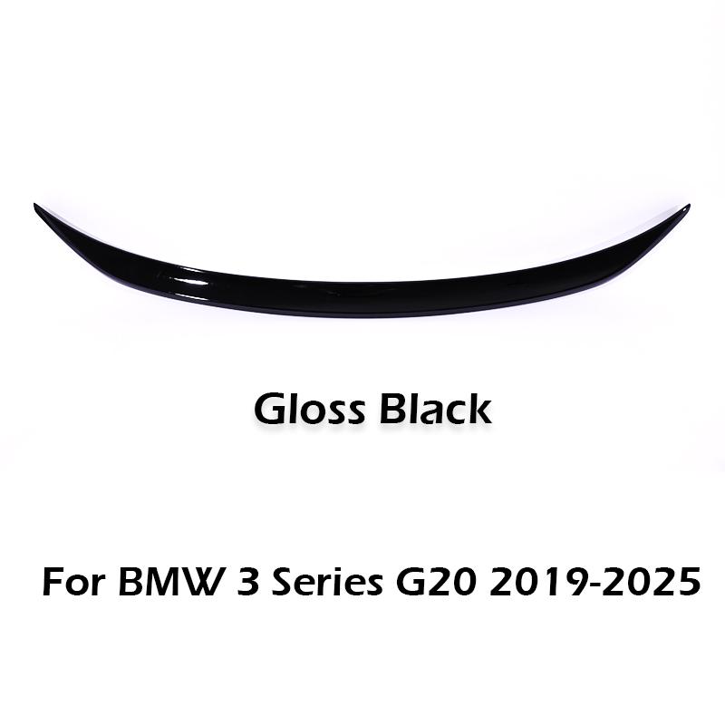 M Performance Style Rear Trunk Wing Spoiler For BMW 3 Series G20 Carbon Fiber Rear Bumper Lip MP  Refting 2020+ Gloss Black Gloss Black