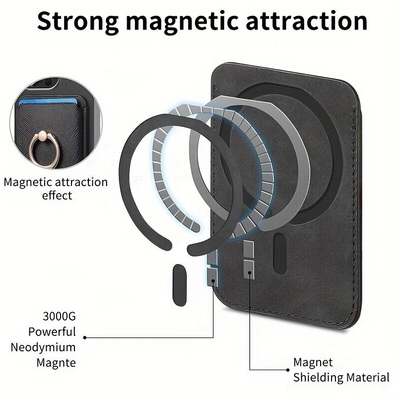 Mobile Phone Ring Magnetic Universal Card Holder Built-in N52 Powerful Magnet Ring Hold 3 Cards Solt ID Cards Bank Cards Credit