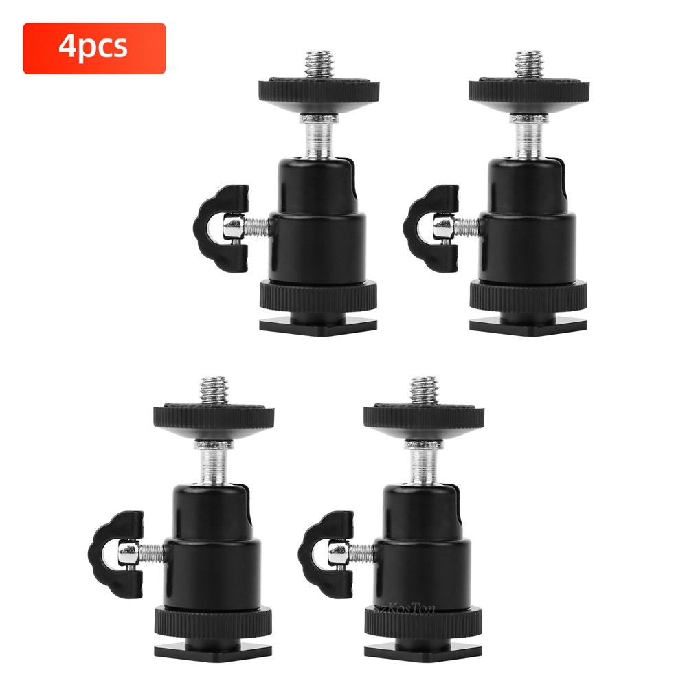 1/2/3/4/5 PCS Ball Head For Camera Tripod LED Light Flash Tripod Bracket Holder Mount 1/4 Hot Shoe Adapter Cradle for Canon Niko