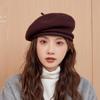 High-end Wool Beret Women's Autumn and Winter Retro Versatile Face Small Painter Hat Big Head Circumference Newsboy Hat