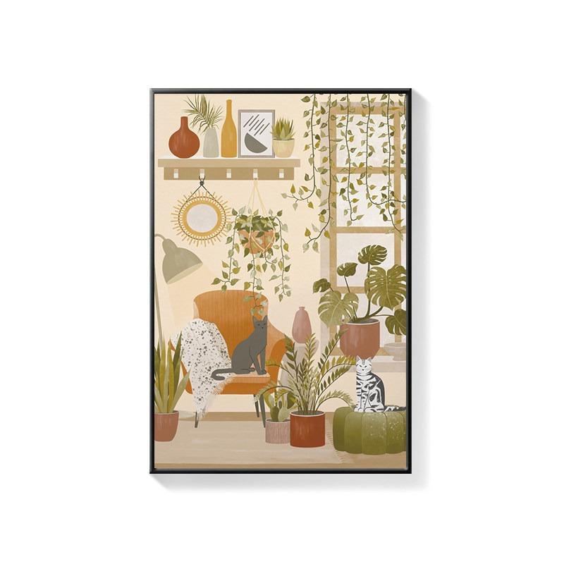 Bathroom Decorative Painting Cat American Retro Toilet Bathroom Canvas Painting Wall Art Poster for Modern Bathroom Home Decor