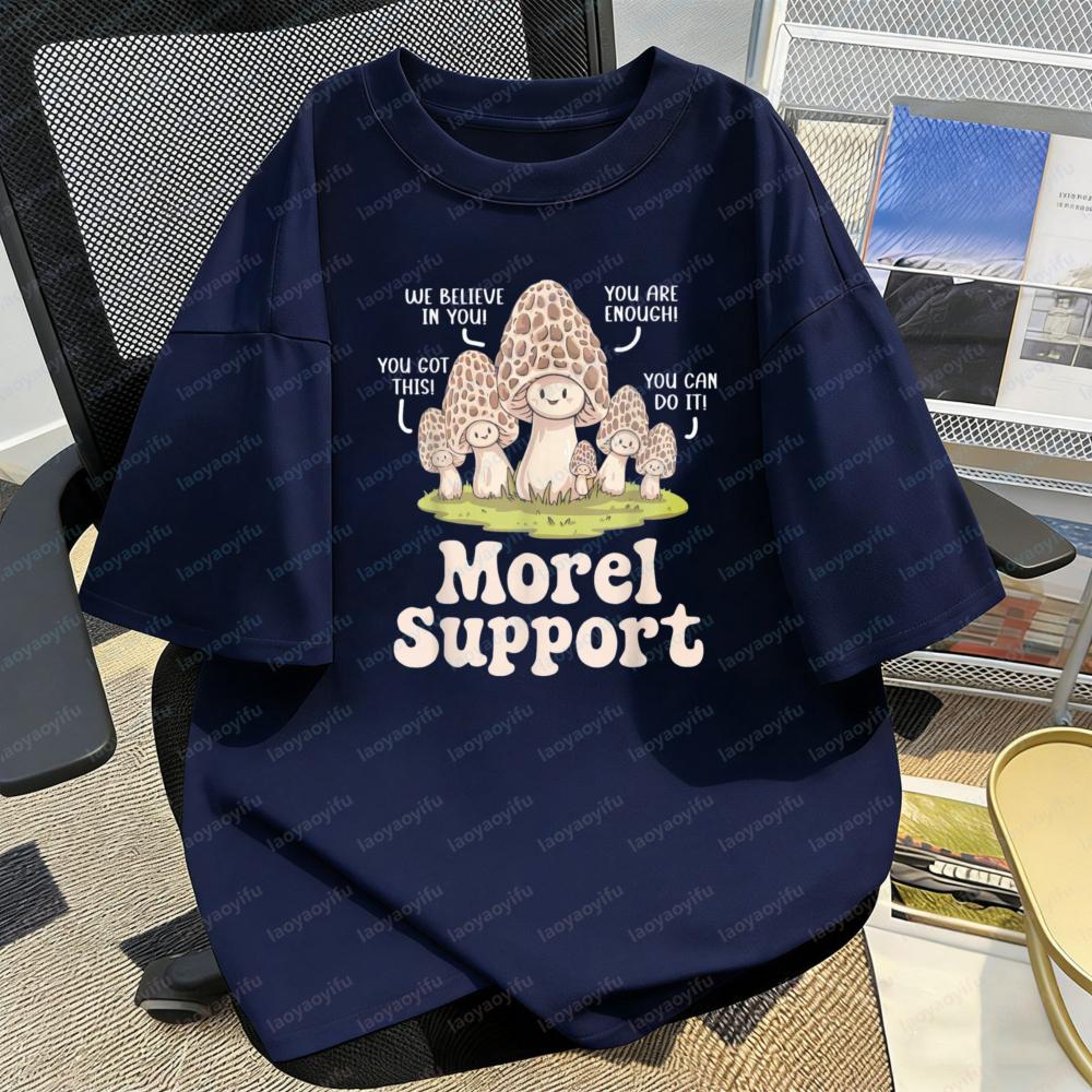 Orso Fungo e Fantasia Testuale Stile Casual T-shirt in Cotone Estate Retro Carina Moda Tendenza Maglietta Vestiti Kawaii Vestiti per Donne