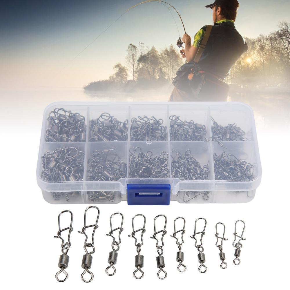 210PCS Copper Fishing Swivels Set 2# 4# 5# 6# 8# Rolling Barrel Swivel  Saltwater Fishing