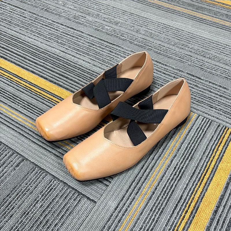 Fashion Fashion Elastic Band Footwear Low Heel Ballet Flats Shoes For Women Soft Female Shallow Ladies Heeled Pumps Slip On Shoes