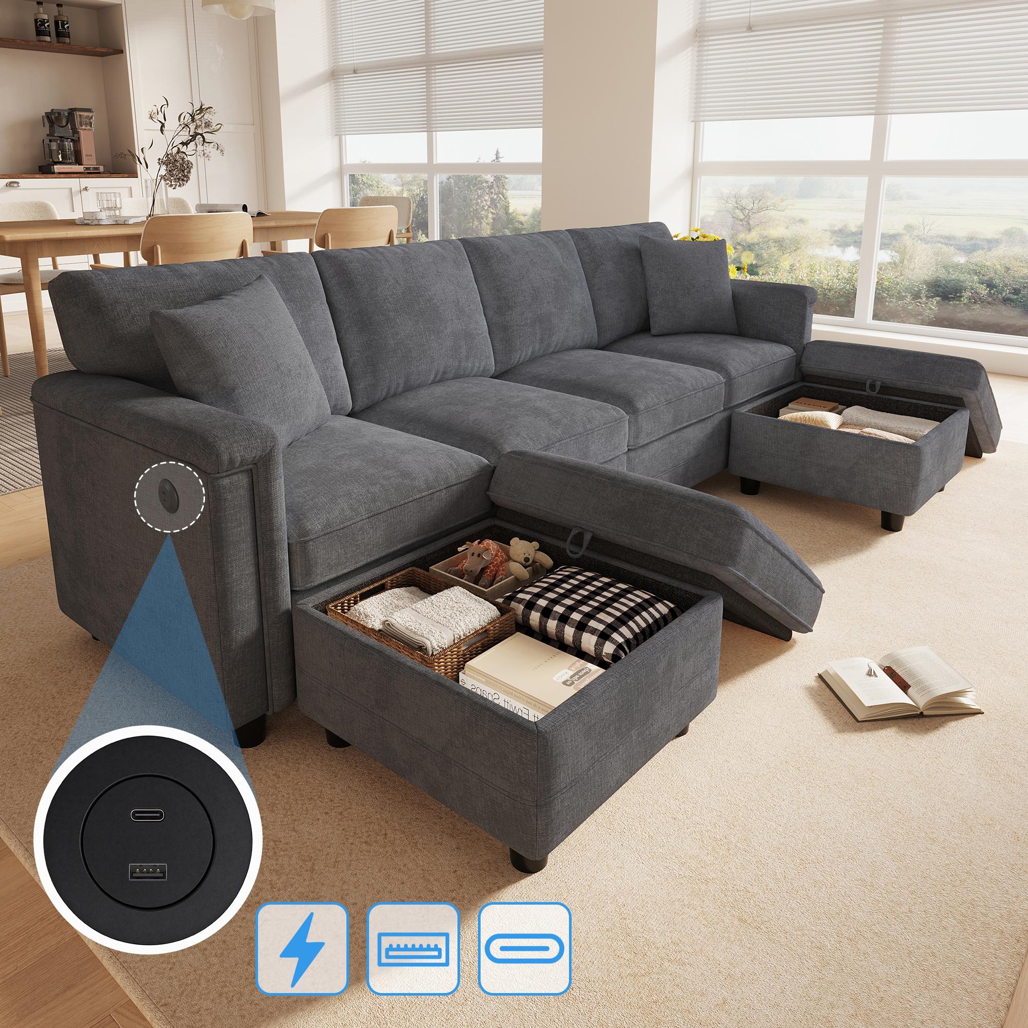 Modular Sofa, L- and U-Shape, with