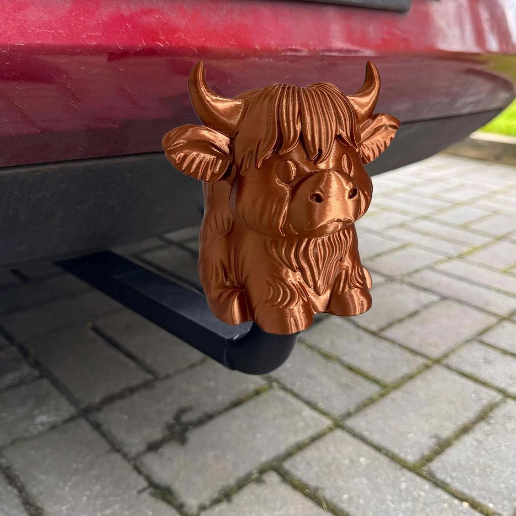 Funny Highland Cattle Car Rear Hitch Cover Cap for Trailer Coupling Trailer Hitch Ball Cover Prevent Receiver Tube From Rusting