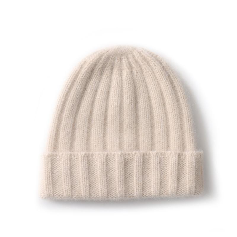 Cashmere Hat Autumn and Winter New Style Women's Fashion Casual Ear Protection Pile Hat Beanie Solid Color Knitted Hat