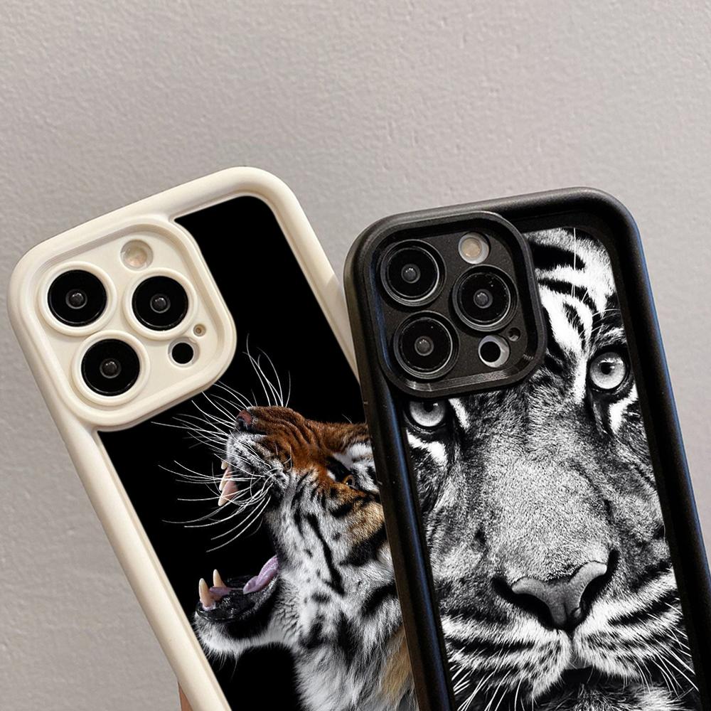 LZ30 Tiger Lion Cat Silicone Phone Case for Samsung A15 A35 S24 S23 Ultra S22 S21 Plus S20 FE A05 A06 A54 A55 A53 A14 M15 Shockproof Back Cover