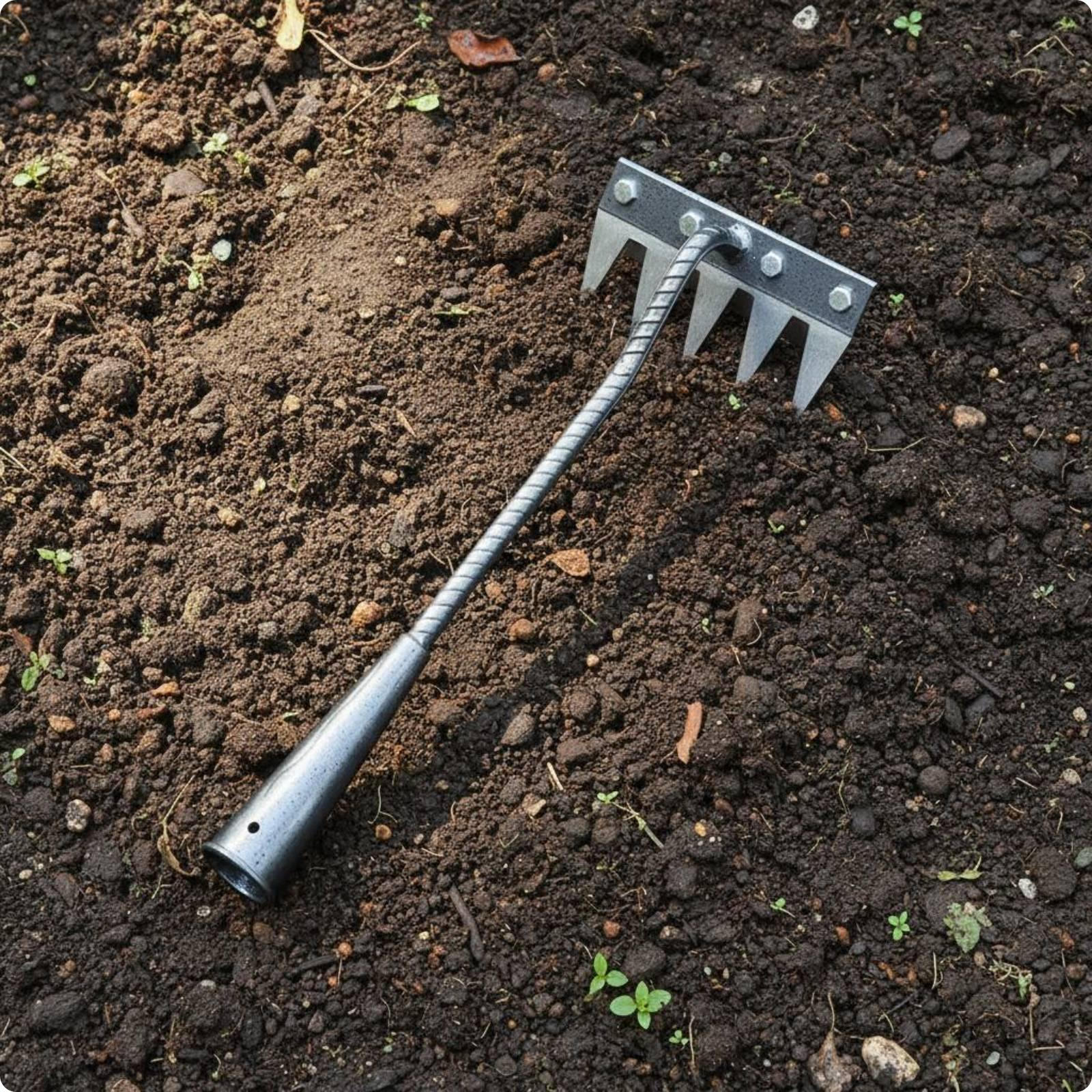 Garden Weeding Rake Detachable Design Stainless Steel Hoe Head Versatile for Farmers, 5-tine Ss Blade Rake